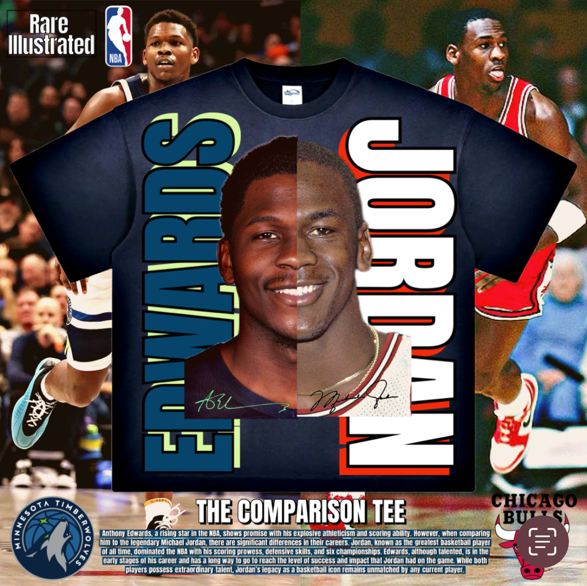 RARE ILLUSTRATED “THE ANTHONY JORDAN TEE”