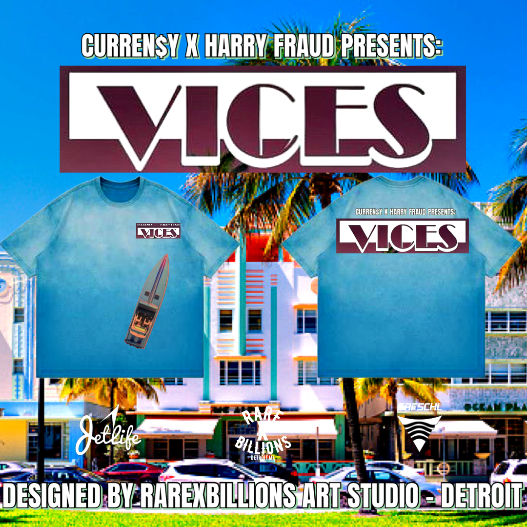 RARE CURREN$Y X HARRY FRAUD “VICES” MERCH