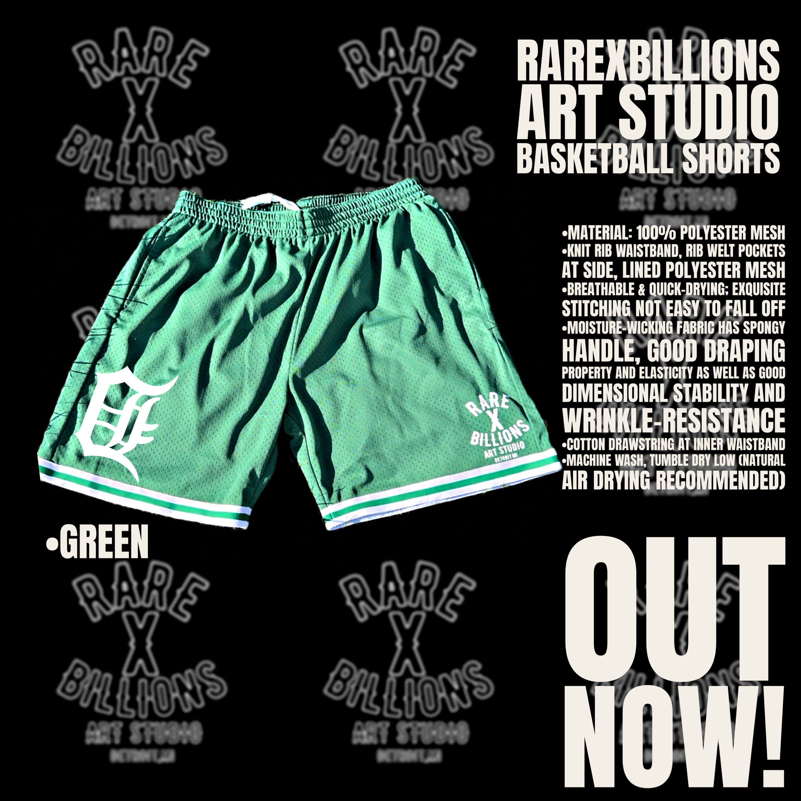 RAREXBILLIONS ART STUDIO BASKETBALL SHORTS