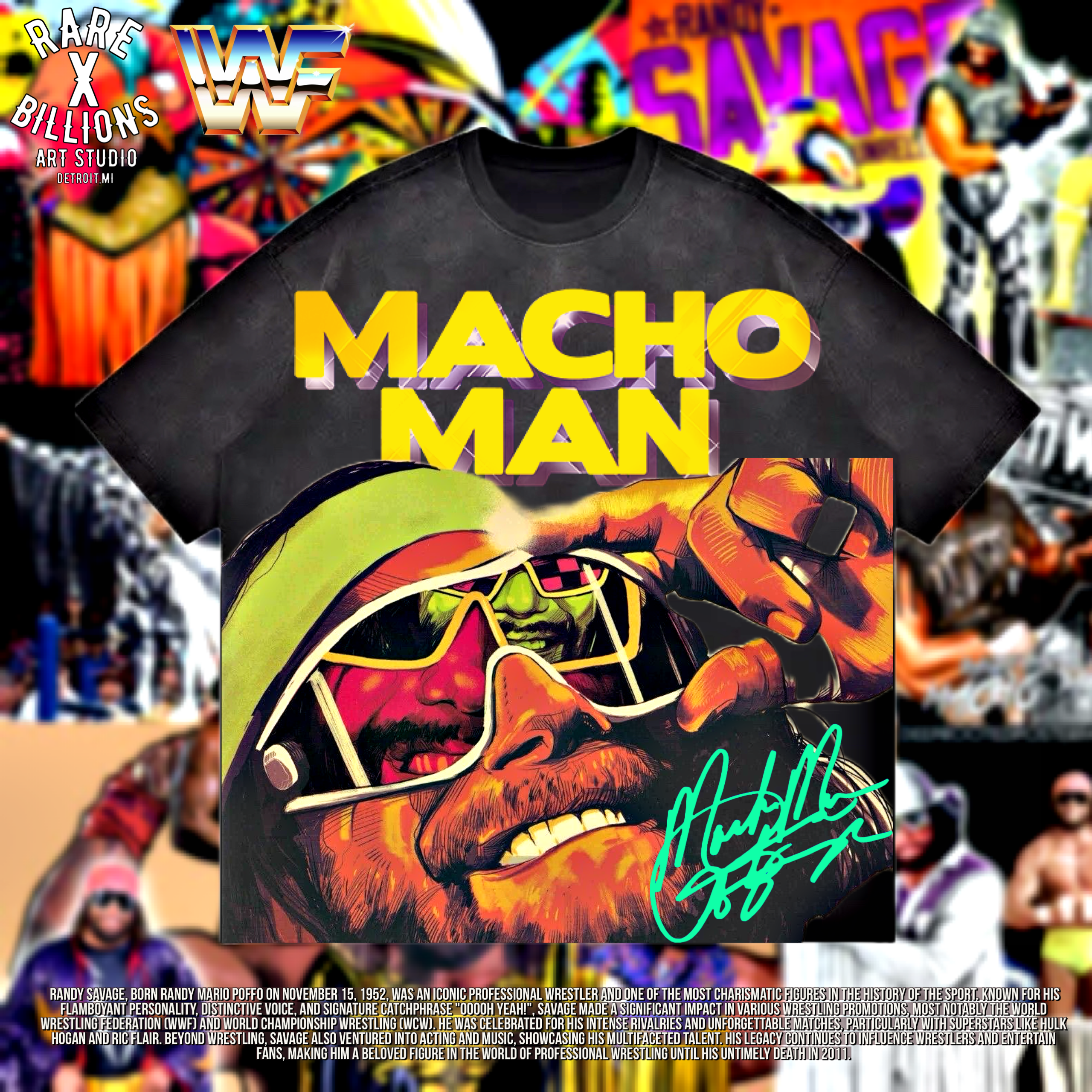 🚨 RAREXBILLIONS MACHO MAN RANDY SAVAGE TEE🚨