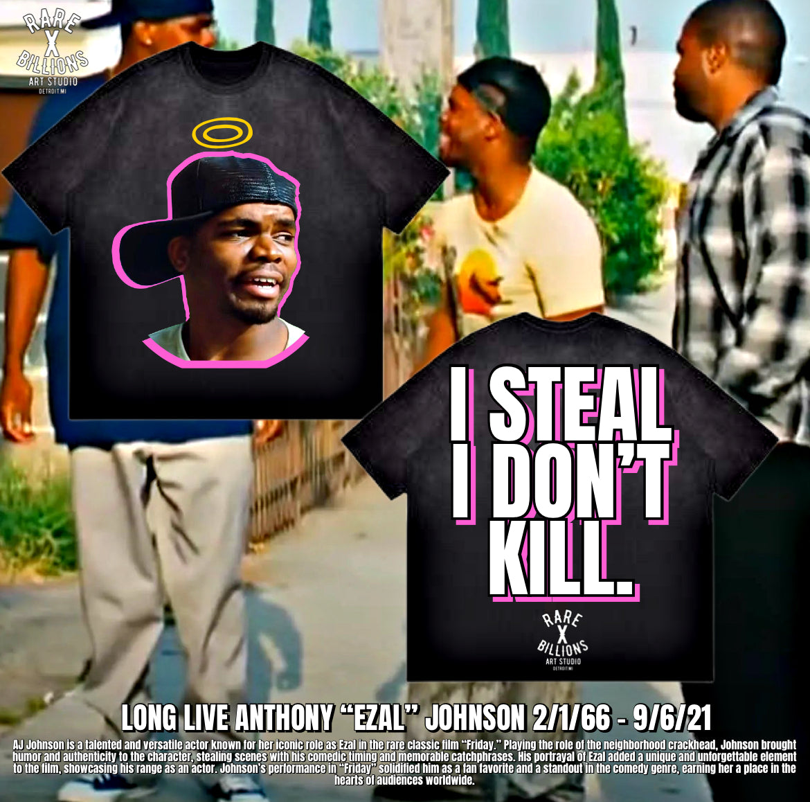 🚨RAREXBILLIONS RIP A.J. JOHNSON TEE🚨