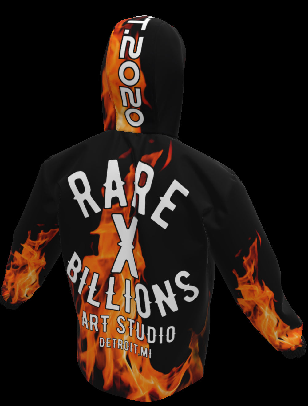 RARE X BILLIONS MAN ON FIRE WINDBREAKER