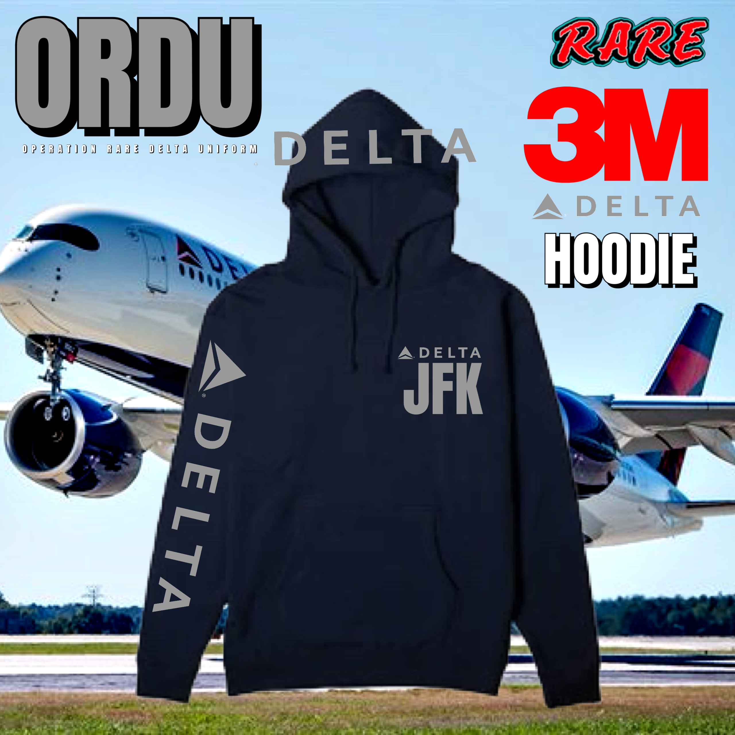 RARE X DELTA JFK HOODIE