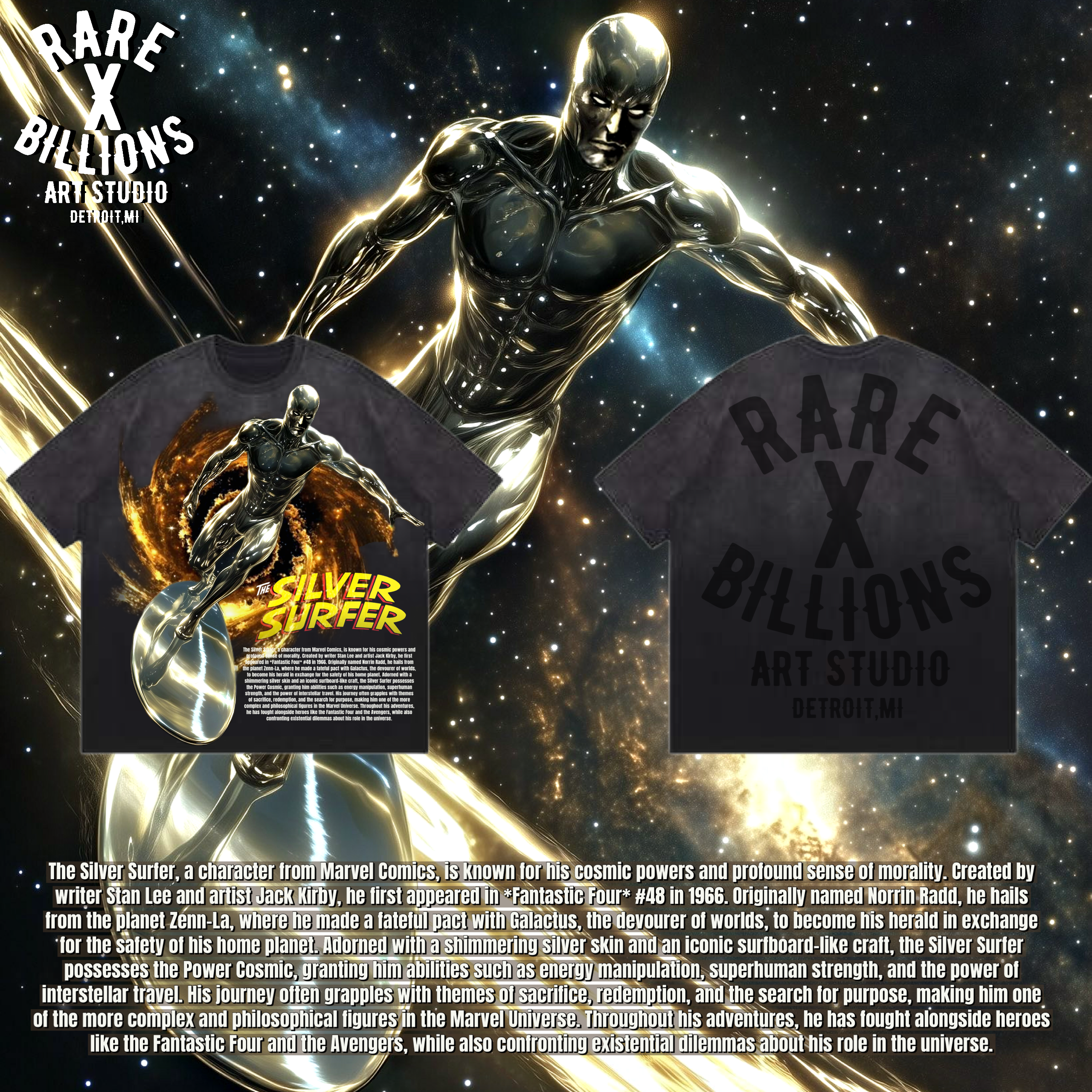 RAREXBILLIONS SILVER SURFER TEE