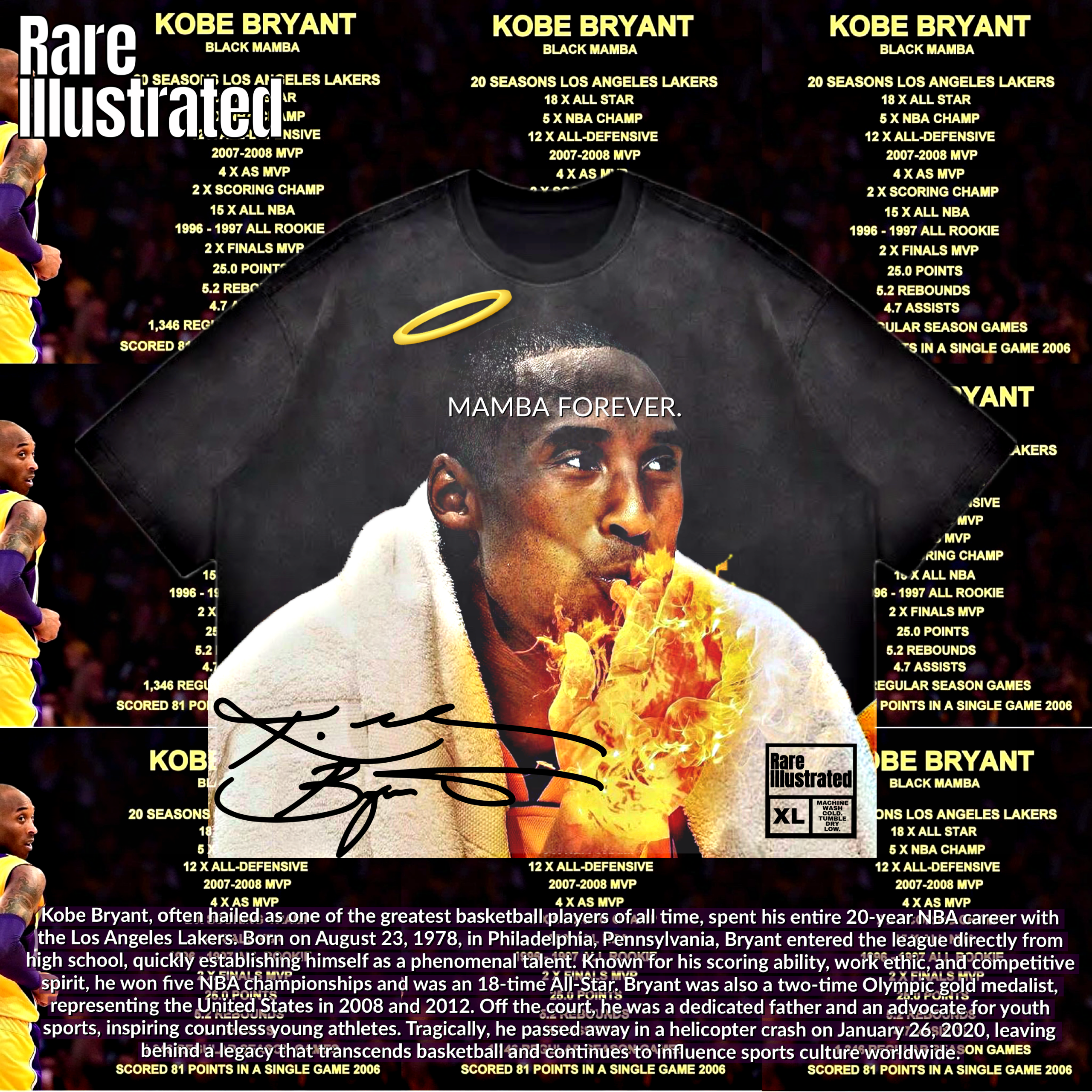 🚨RARE ILLUSTRATED KOBE “MAMBA FOREVER” TEE