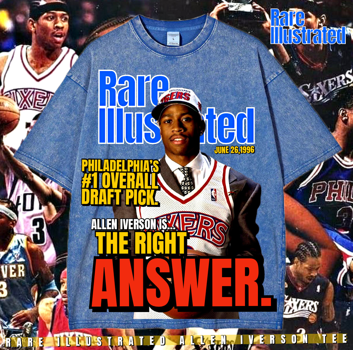 RARE ILLUSTRATED ALLEN IVERSON TEE