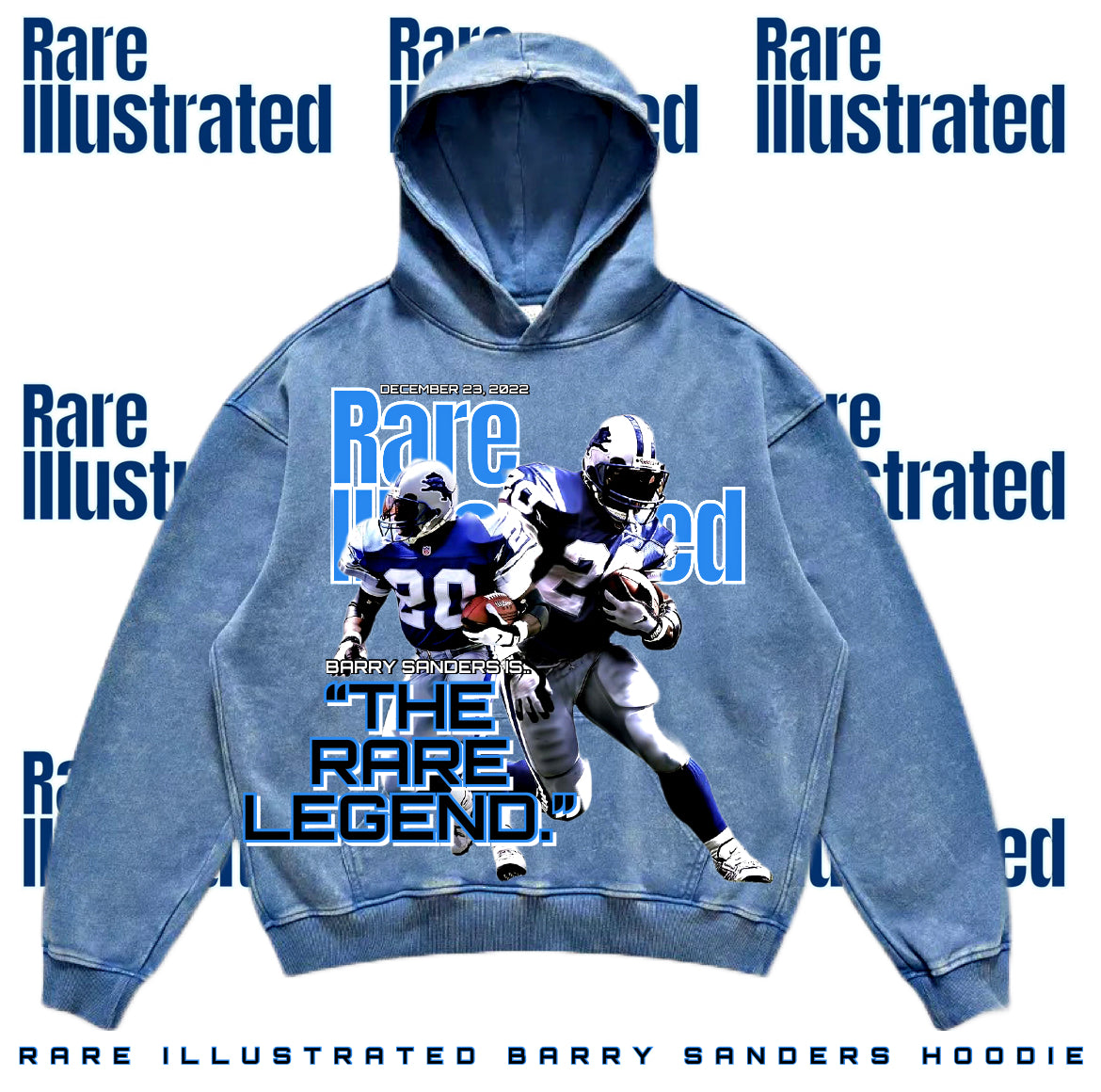 RARE ILLUSTRATED BARRY SANDERS HOODIE