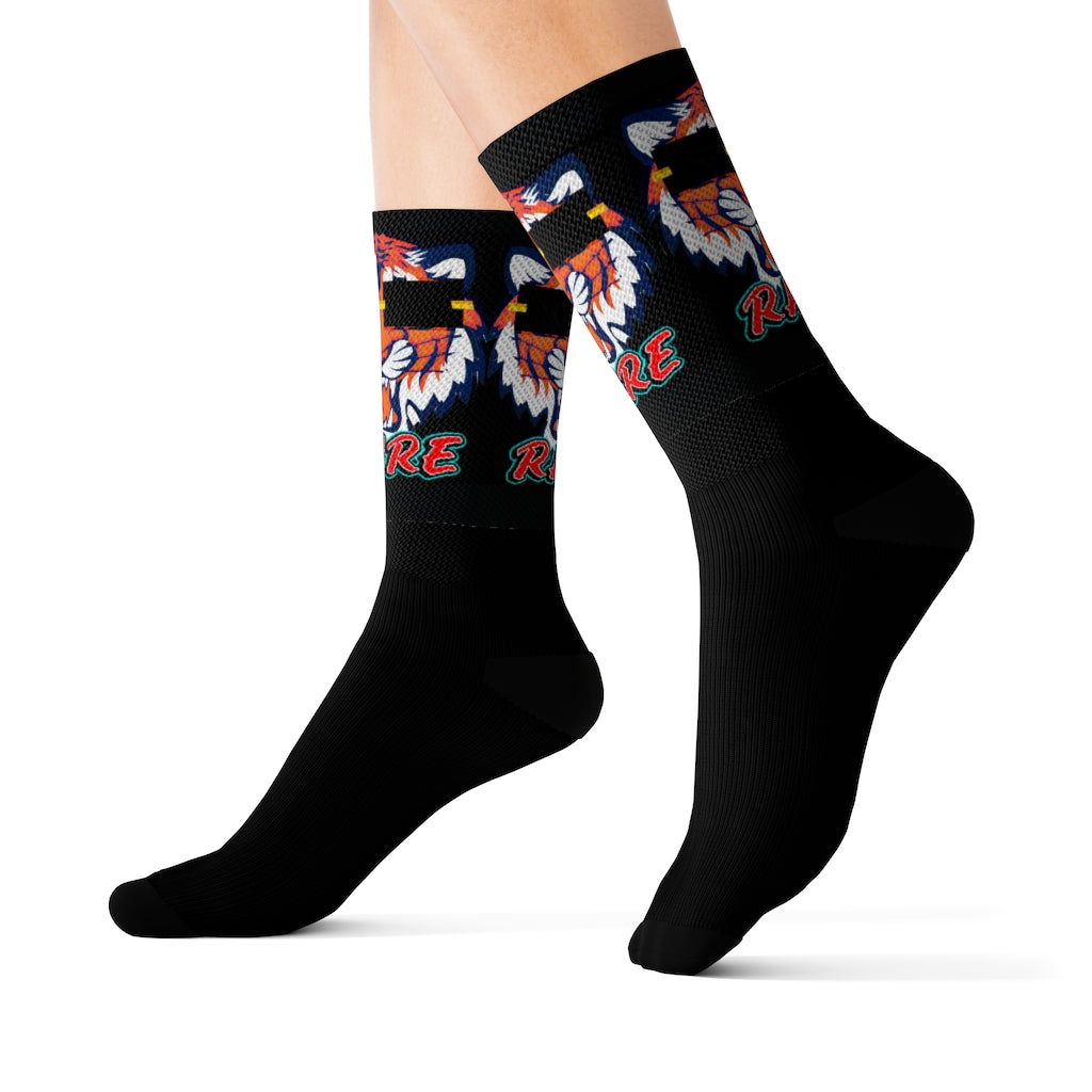 BLK RARE BUFFED TIGER SOCKS.