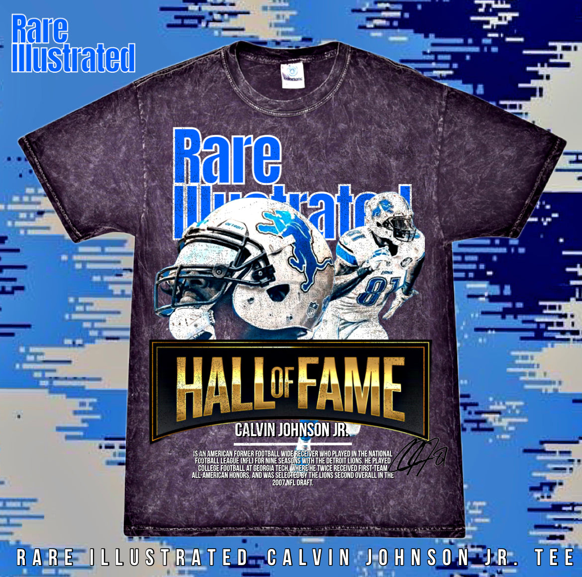 RARE ILLUSTRATED CALVIN JOHNSON JR. TEE